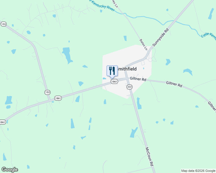 map of restaurants, bars, coffee shops, grocery stores, and more near 800-808 Mill Street in Smithfield