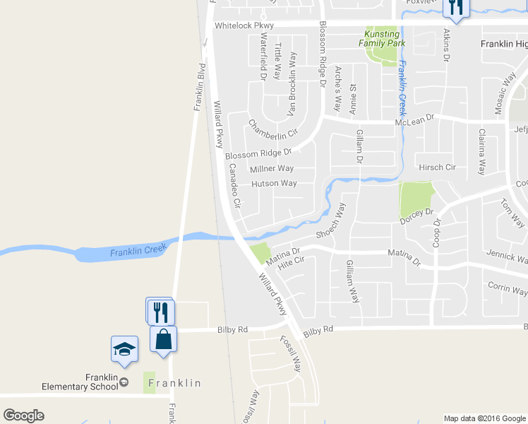 map of restaurants, bars, coffee shops, grocery stores, and more near 10249 Nevers Way in Elk Grove