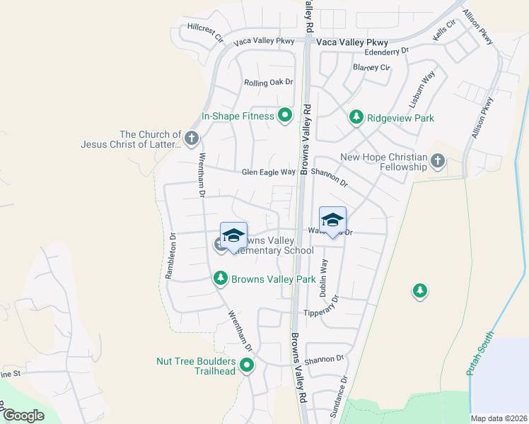 map of restaurants, bars, coffee shops, grocery stores, and more near 424 Endberg Court in Vacaville