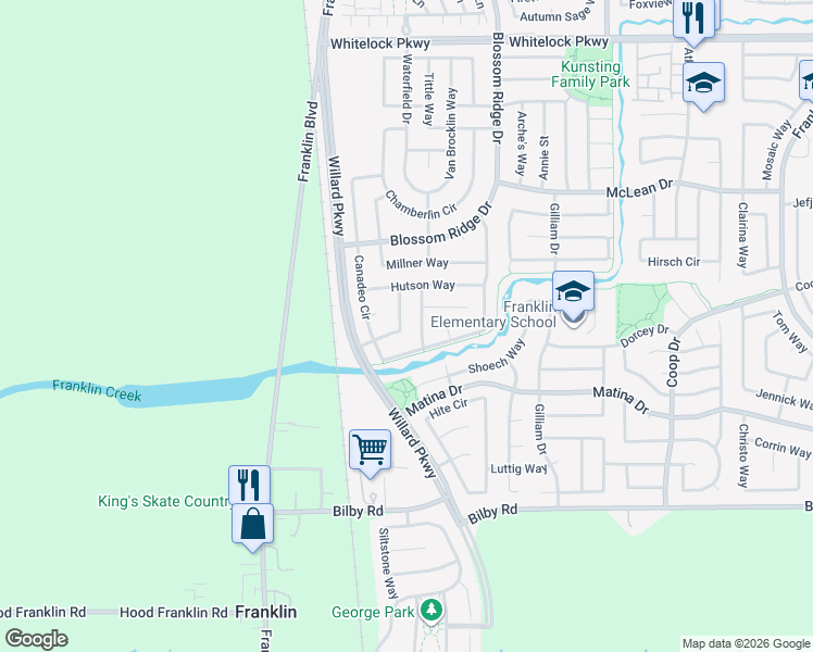map of restaurants, bars, coffee shops, grocery stores, and more near 10249 Nevers Way in Elk Grove