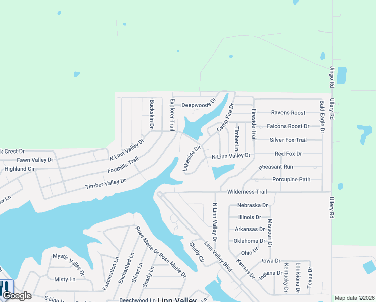 map of restaurants, bars, coffee shops, grocery stores, and more near 1905 Lakeside Circle in Linn Valley