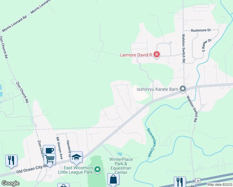 map of restaurants, bars, coffee shops, grocery stores, and more near 7034 Brantley Drive in Salisbury