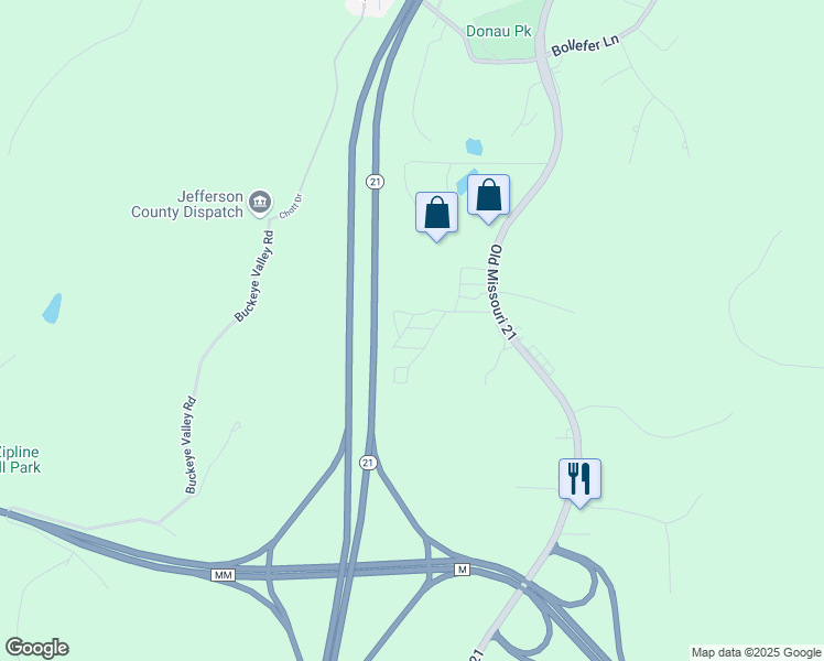 map of restaurants, bars, coffee shops, grocery stores, and more near 262 Golden Crest Drive in House Springs