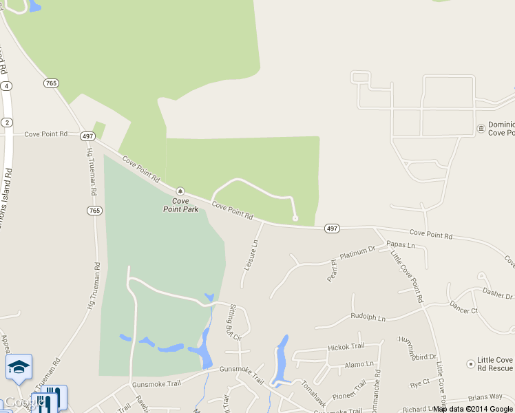 map of restaurants, bars, coffee shops, grocery stores, and more near 830 Cove Point Road in Lusby