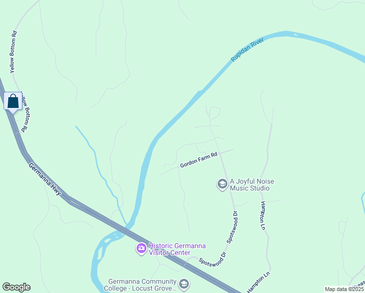 map of restaurants, bars, coffee shops, grocery stores, and more near 34118 Enchanted Way in Locust Grove
