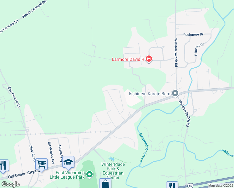 map of restaurants, bars, coffee shops, grocery stores, and more near 7056 Cromwell Avenue in Salisbury