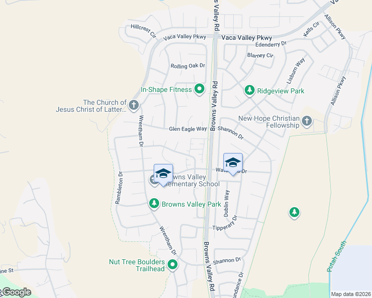 map of restaurants, bars, coffee shops, grocery stores, and more near 424 Endberg Court in Vacaville