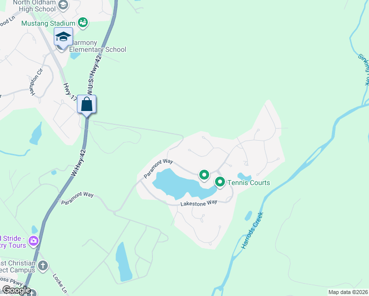map of restaurants, bars, coffee shops, grocery stores, and more near 2601 Meadowlark Drive in Prospect