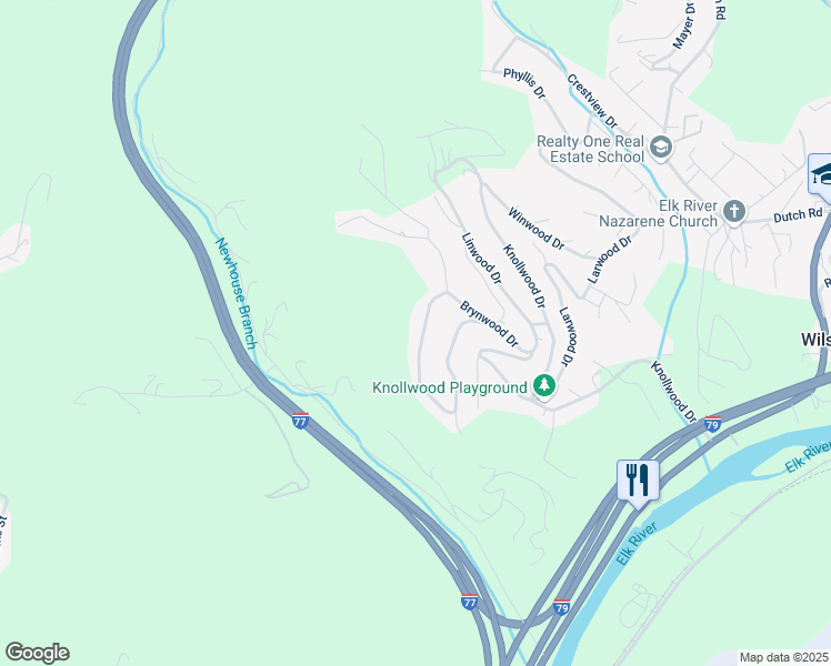 map of restaurants, bars, coffee shops, grocery stores, and more near 414 Skyline Drive in Charleston