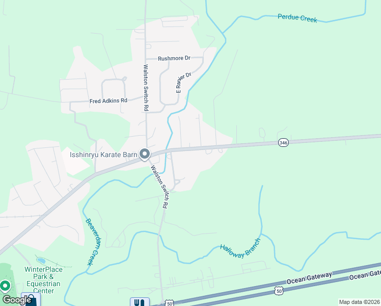 map of restaurants, bars, coffee shops, grocery stores, and more near 32029 Old Ocean City Road in Parsonsburg