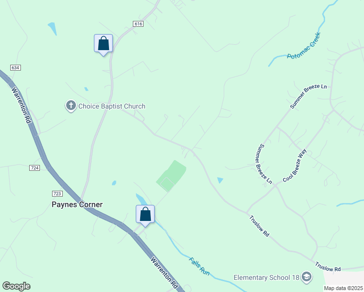 map of restaurants, bars, coffee shops, grocery stores, and more near 1654 Truslow Road in Fredericksburg