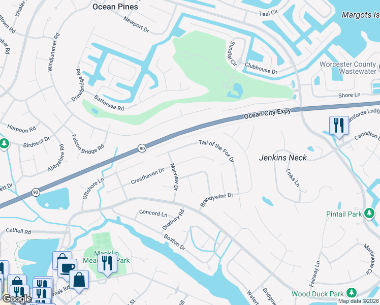 map of restaurants, bars, coffee shops, grocery stores, and more near 69 Cresthaven Drive in Berlin