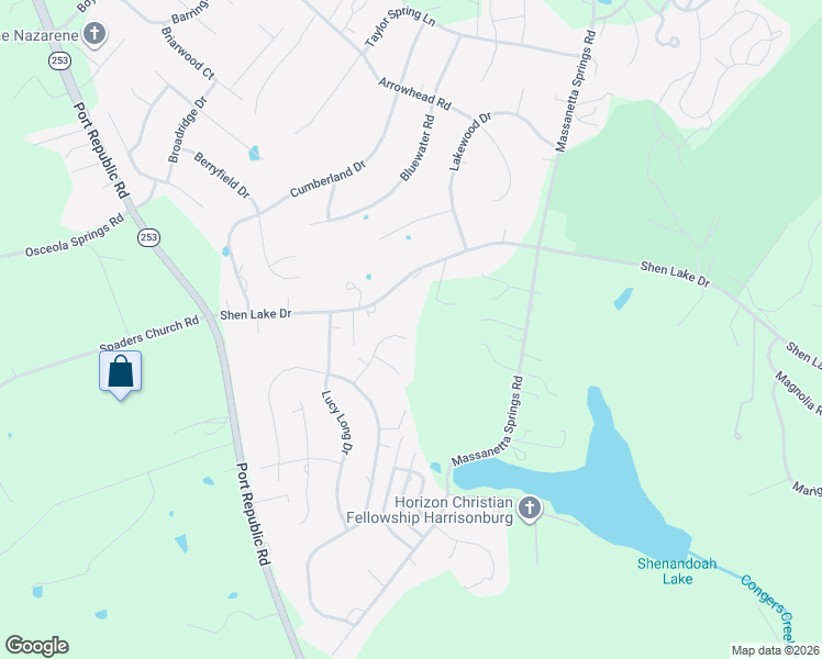 map of restaurants, bars, coffee shops, grocery stores, and more near 1715 Janie Lane in Harrisonburg