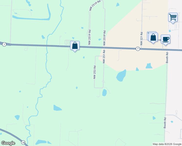 map of restaurants, bars, coffee shops, grocery stores, and more near 108-112 Northwest 253 Road in Clinton