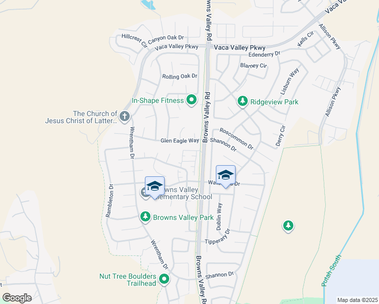 map of restaurants, bars, coffee shops, grocery stores, and more near 118 Dewberry Drive in Vacaville