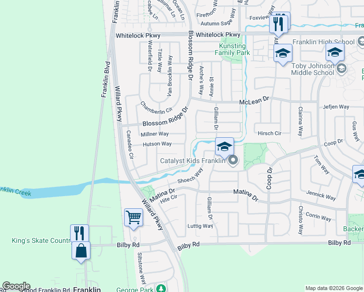 map of restaurants, bars, coffee shops, grocery stores, and more near 5001 Hutson Way in Elk Grove