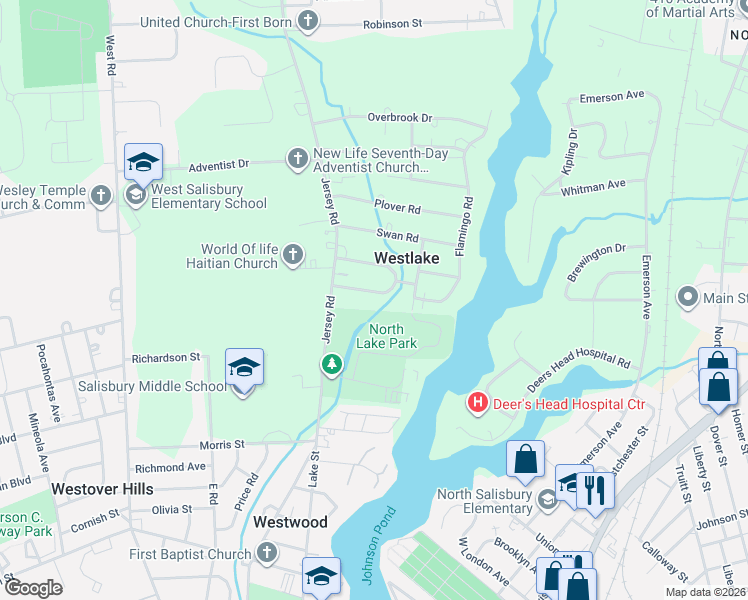 map of restaurants, bars, coffee shops, grocery stores, and more near 506 South Curlew Road in Salisbury