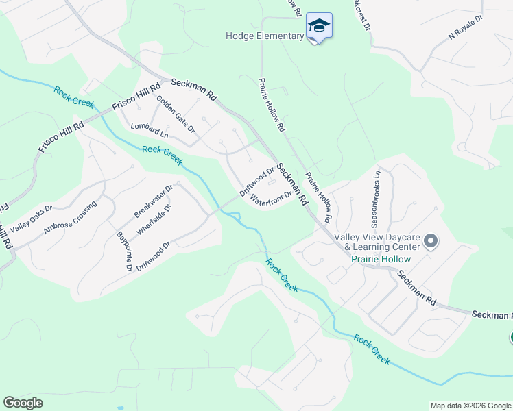 map of restaurants, bars, coffee shops, grocery stores, and more near 2440 Waterfront Drive in Imperial