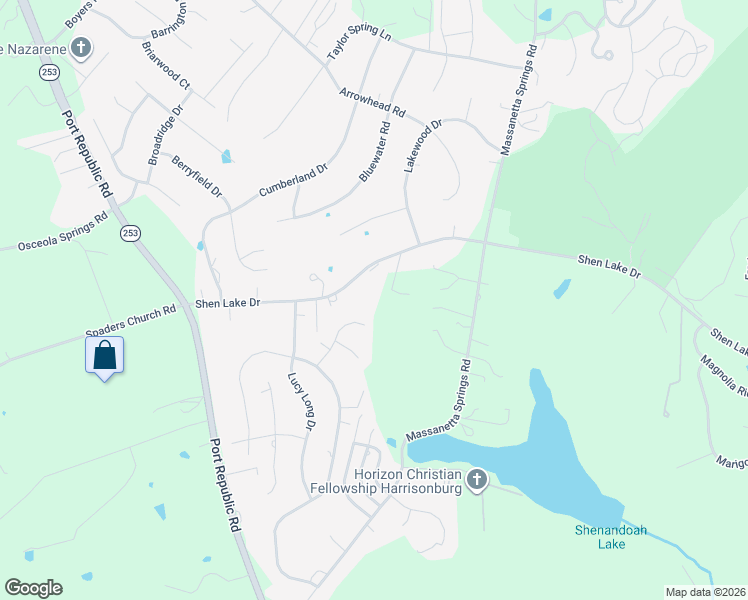 map of restaurants, bars, coffee shops, grocery stores, and more near 1715 Janie Lane in Harrisonburg