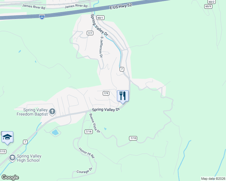 map of restaurants, bars, coffee shops, grocery stores, and more near 1449 Spring Valley Circle in Huntington