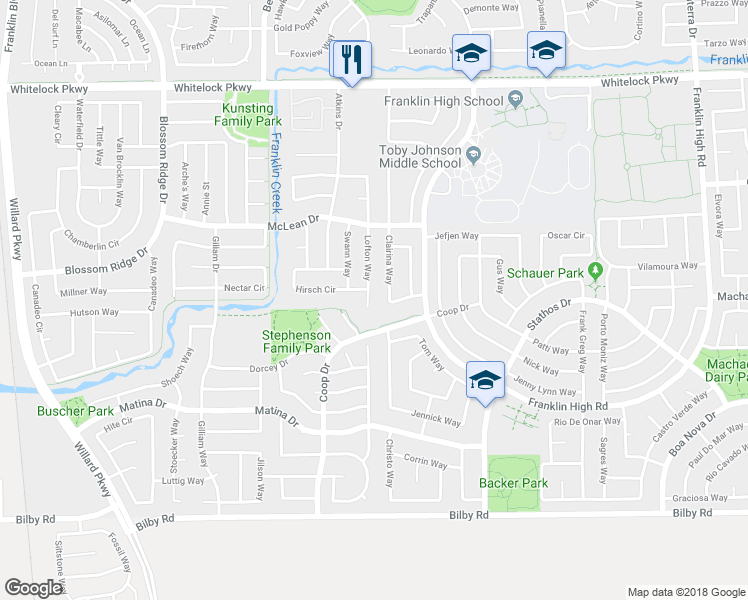 map of restaurants, bars, coffee shops, grocery stores, and more near 10197 Lofton Court in Elk Grove