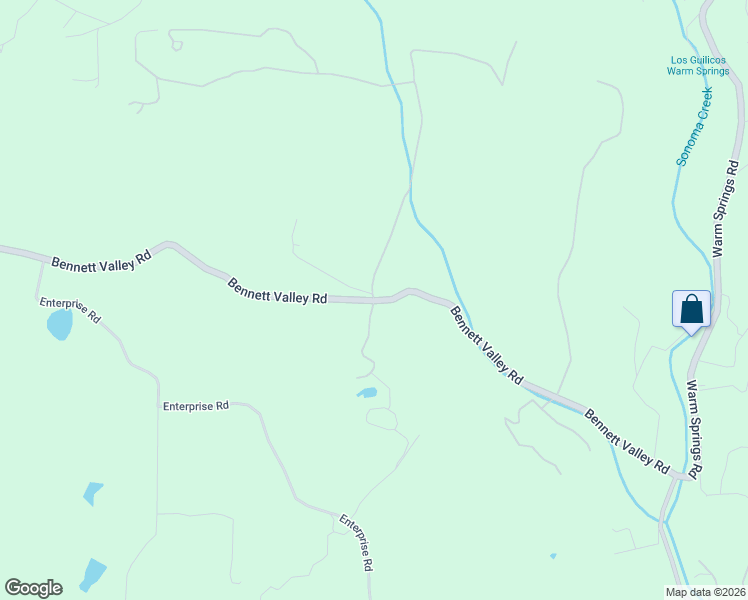 map of restaurants, bars, coffee shops, grocery stores, and more near Bennett Valley Road & Keiser Ranch Road in Glen Ellen