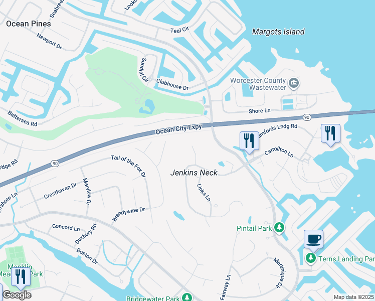 map of restaurants, bars, coffee shops, grocery stores, and more near 30 Hingham Lane in Berlin