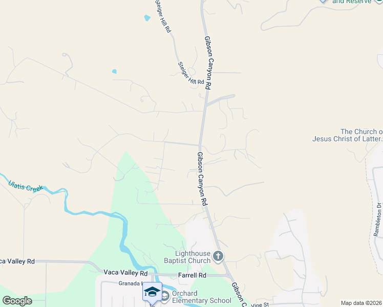 map of restaurants, bars, coffee shops, grocery stores, and more near 6760 Gibson Canyon Road in Vacaville