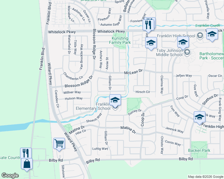 map of restaurants, bars, coffee shops, grocery stores, and more near 5501 Nectar Circle in Elk Grove