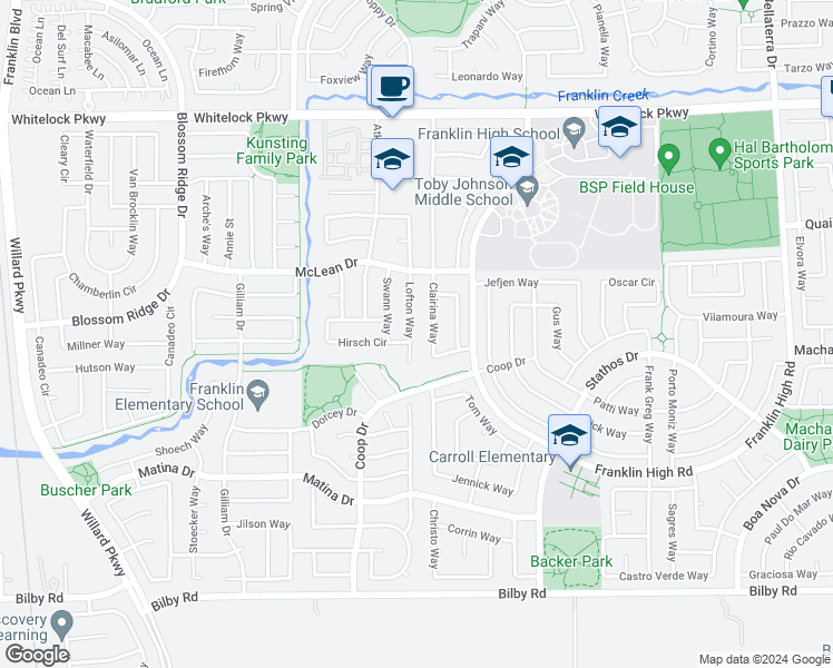 map of restaurants, bars, coffee shops, grocery stores, and more near 10177 Lofton Way in Elk Grove