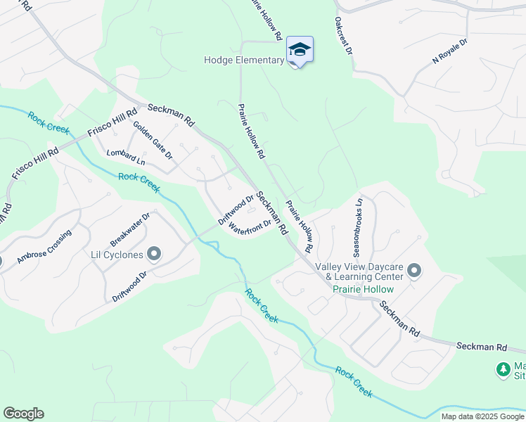 map of restaurants, bars, coffee shops, grocery stores, and more near 5200 Driftwood Drive in Imperial