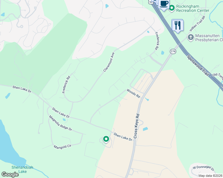 map of restaurants, bars, coffee shops, grocery stores, and more near 699 Claremont Avenue in Harrisonburg