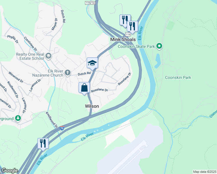 map of restaurants, bars, coffee shops, grocery stores, and more near 2608 Rummelbrown Dr in Charleston