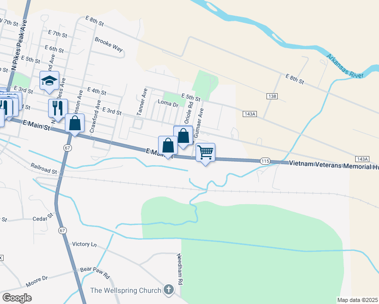 map of restaurants, bars, coffee shops, grocery stores, and more near 9 Gumaer Avenue in Florence