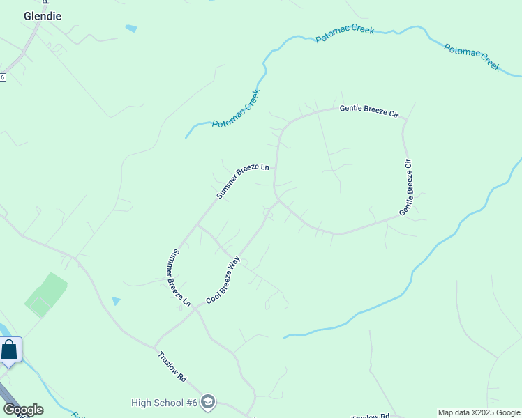 map of restaurants, bars, coffee shops, grocery stores, and more near 195 Cool Breeze Way in Fredericksburg