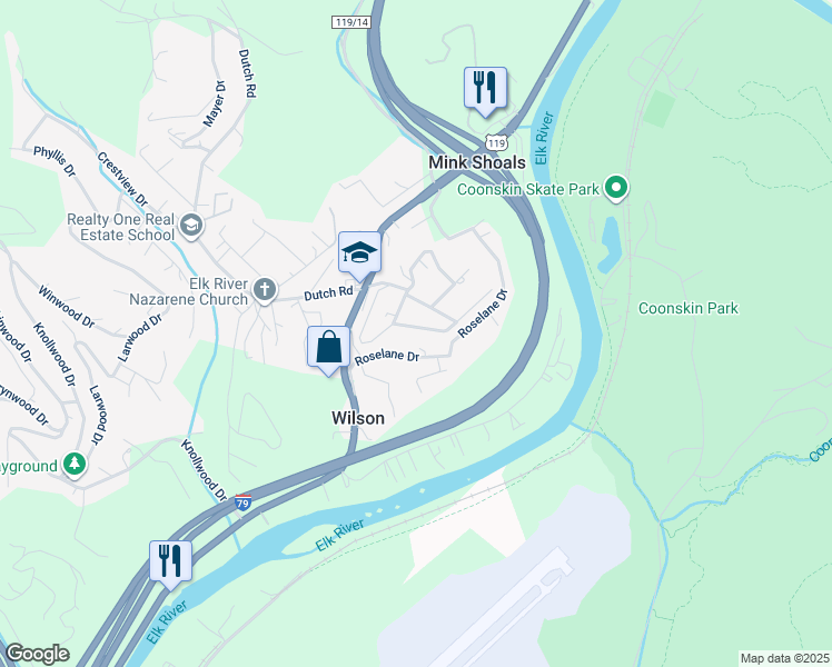 map of restaurants, bars, coffee shops, grocery stores, and more near 2608 Rummelbrown Drive in Charleston