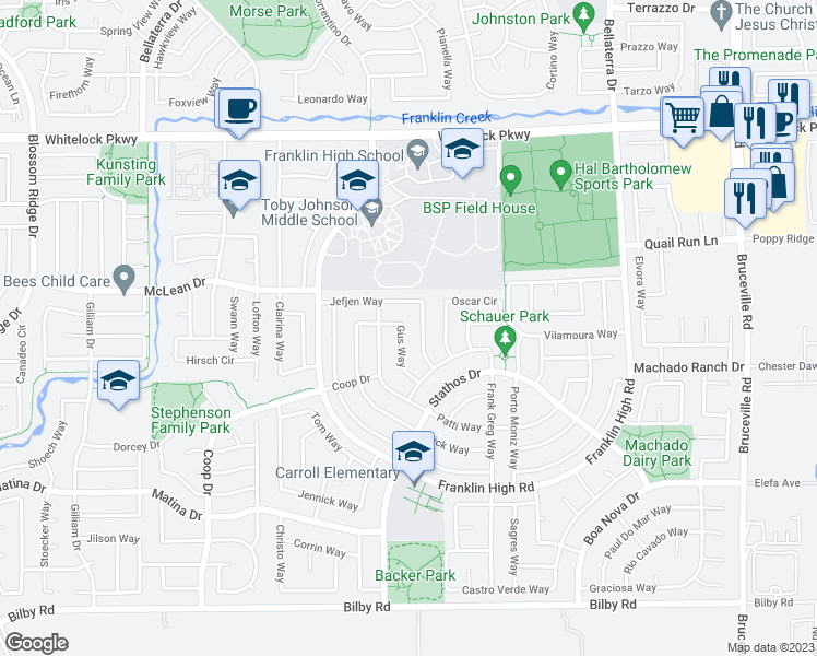 map of restaurants, bars, coffee shops, grocery stores, and more near 6225 Gus Way in Elk Grove