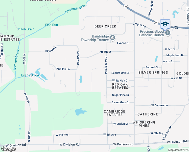 map of restaurants, bars, coffee shops, grocery stores, and more near 242 North Westlin Drive in Jasper