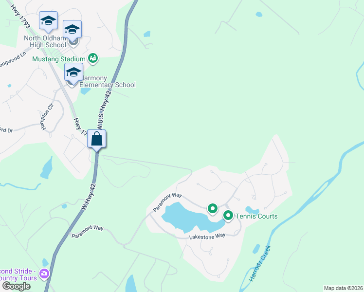 map of restaurants, bars, coffee shops, grocery stores, and more near 2601 Meadowlark Drive in Prospect