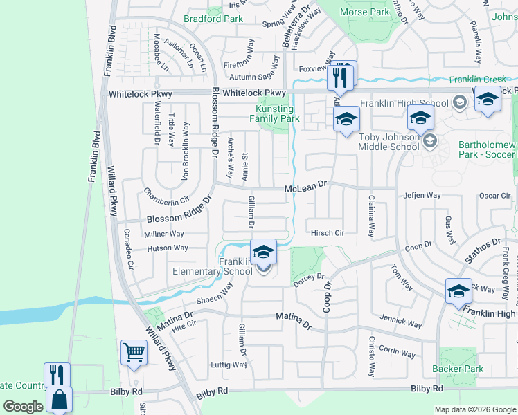 map of restaurants, bars, coffee shops, grocery stores, and more near 5201 Nectar Circle in Elk Grove