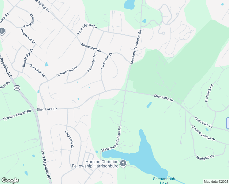 map of restaurants, bars, coffee shops, grocery stores, and more near 3664 Shen Lake Drive in Harrisonburg