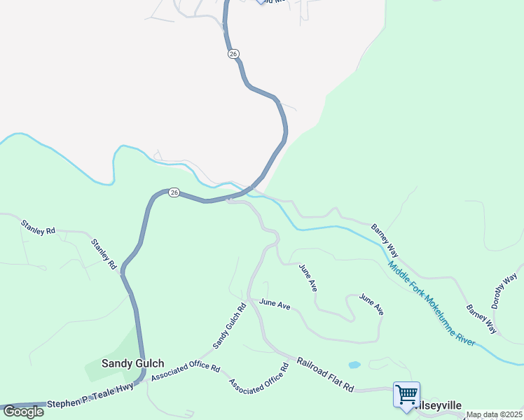 map of restaurants, bars, coffee shops, grocery stores, and more near 4940 Railroad Flat Road in Wilseyville
