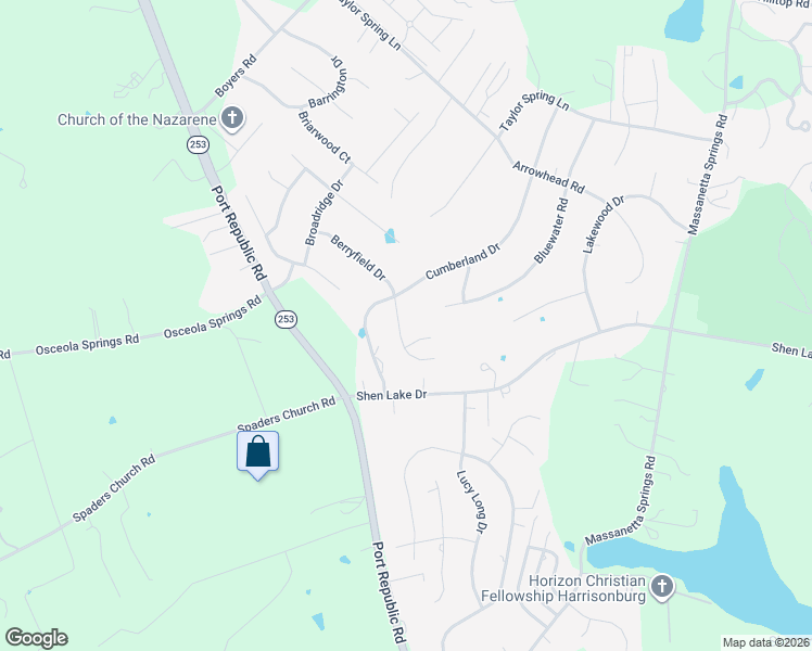 map of restaurants, bars, coffee shops, grocery stores, and more near 3380-3382 Seneca Road in Harrisonburg