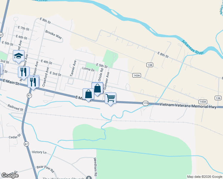 map of restaurants, bars, coffee shops, grocery stores, and more near 1098 East 2nd Street in Florence