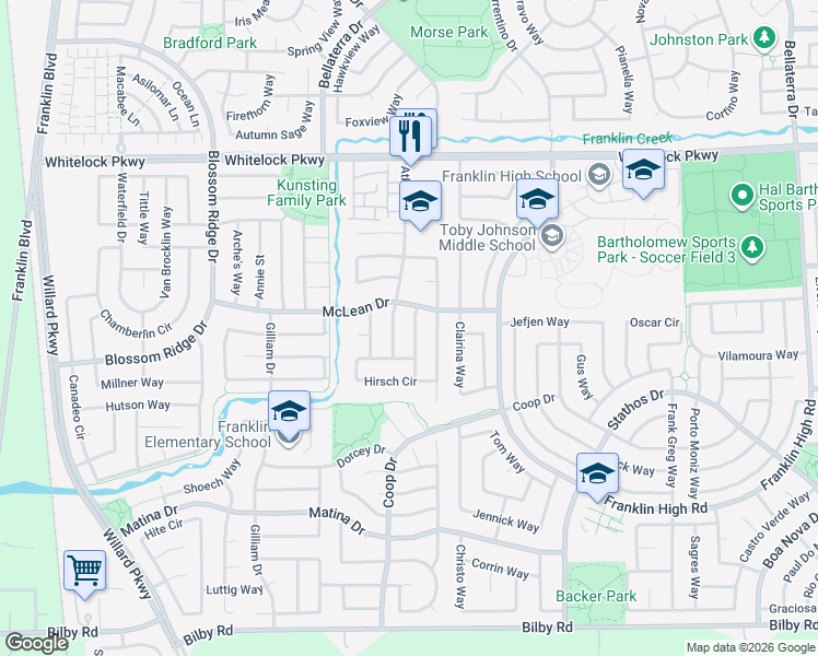 map of restaurants, bars, coffee shops, grocery stores, and more near 10157 Swann Way in Elk Grove