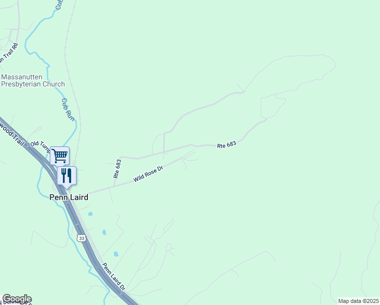 map of restaurants, bars, coffee shops, grocery stores, and more near State Route 1810 in Rockingham County