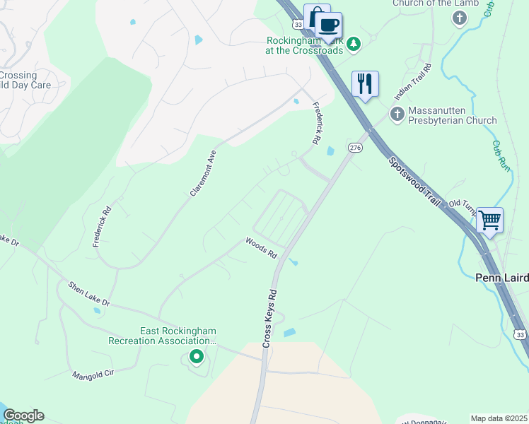 map of restaurants, bars, coffee shops, grocery stores, and more near 315 Callaway Circle in Harrisonburg