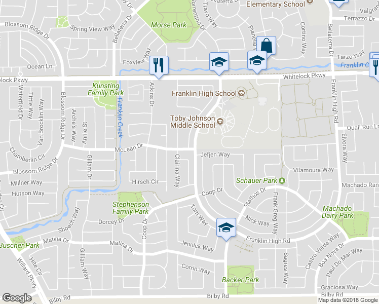 map of restaurants, bars, coffee shops, grocery stores, and more near 5916 McLean Drive in Elk Grove