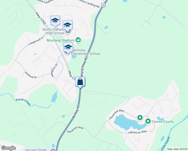 map of restaurants, bars, coffee shops, grocery stores, and more near 12419 U.S. 42 in Prospect