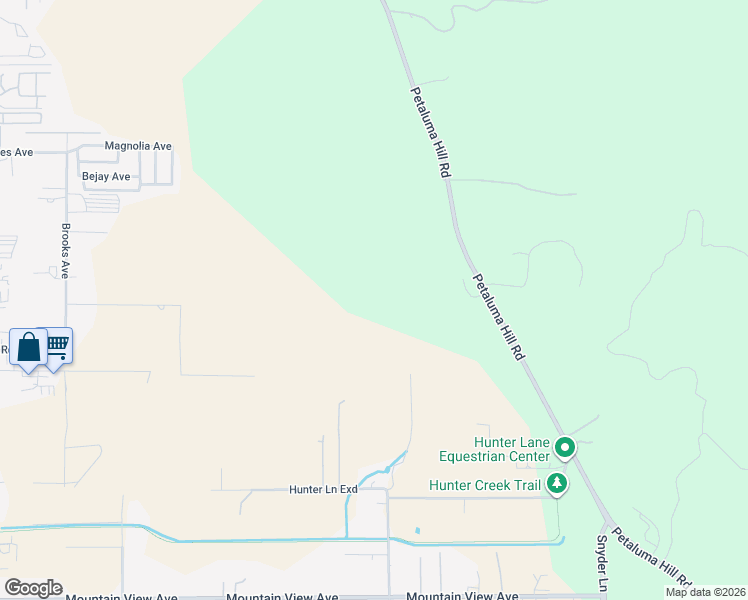 map of restaurants, bars, coffee shops, grocery stores, and more near 4407 Petaluma Hill Road in Santa Rosa